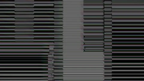 Intermittent glitch effect, black and white malfunction interference Stock Footage 149844753