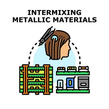 Intermixing metallic materials concept for innovation and technology Stock Illustration