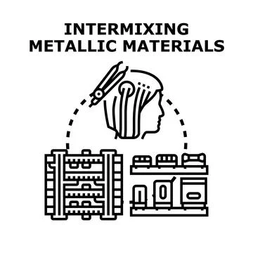 Intermixing metallic materials concept for innovation and technology Stock Illustration