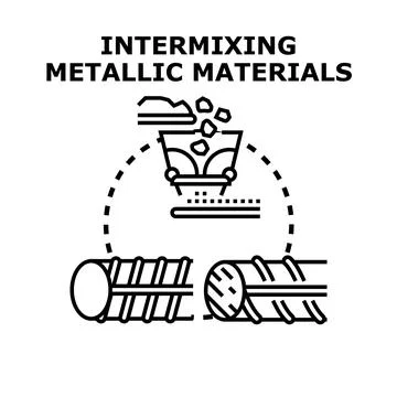 Intermixing metallic materials processing and manufacturing concept 스톡 일러스트