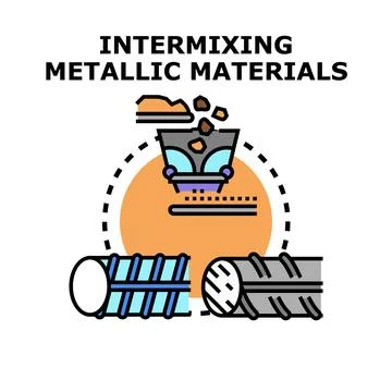 Intermixing metallic materials processing and manufacturing concept Illustrazione stock