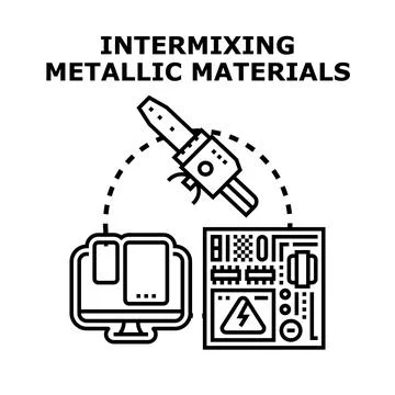 Intermixing metallic materials for recycling and manufacturing Stock Illustration