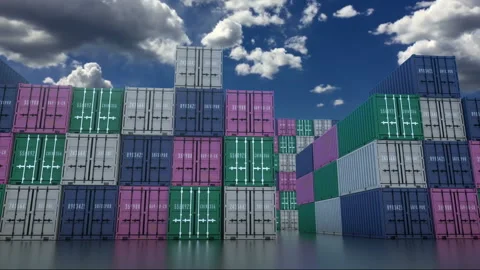 Intermodal Container Warehouse Video stock 152947811
