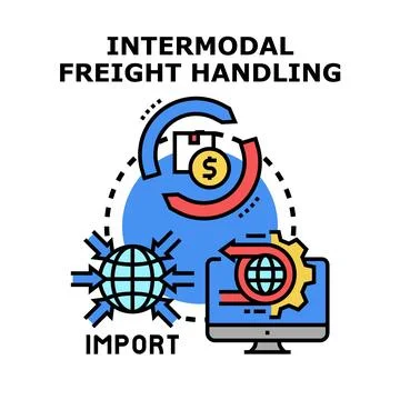 Intermodal freight handling concept vector illustration Illustrazione stock