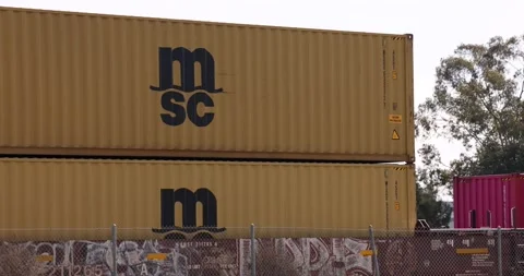 Intermodal Stack Cargo Freight Train 스톡 동영상 305722338