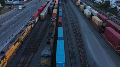 Intermodal Stack Cargo Freight Train 스톡 동영상 305722582