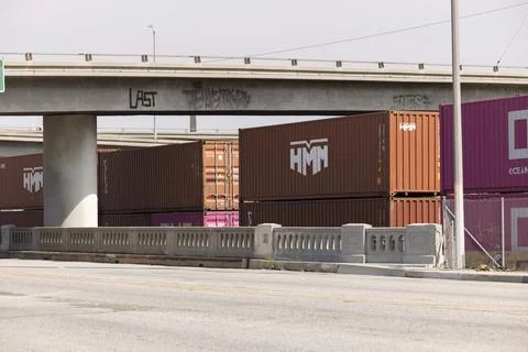 Intermodal Stack Cargo Freight Train Stock Photos