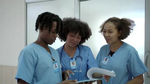 Intern medical student making a discussion together. Stock Footage 182004455