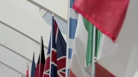 Internacional Flags Stock Footage 10911321