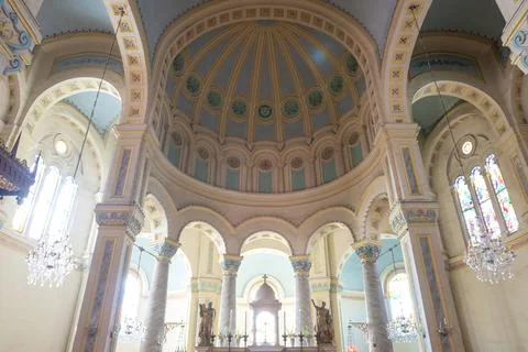 The internal architectural structure of the Western Cathedral of the Cathol.. Stock Photos