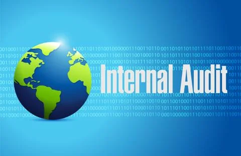 Internal Audit binary globe sign concept Stock Illustration
