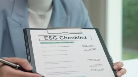 Internal audit ESG checklist supplier evaluation assessment in procurement .. Stock-Footage 309348985