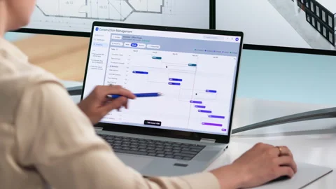 Internal Auditor Reviews Risk Dashboard On Laptop Stock Footage 339179437