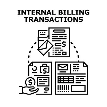 Internal billing transactions managing financial documents concept Stockillustratie