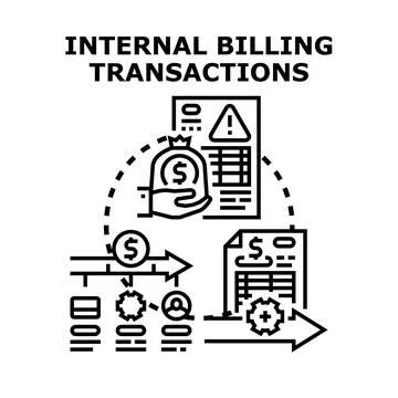 Internal billing transactions managing financial exchange process Stock Illustration