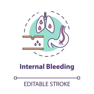 Internal bleeding concept icon. Disease symptom, injury result. Hemorrhage Stock Illustration