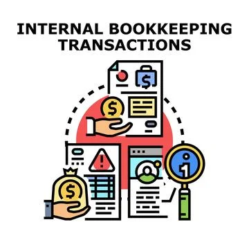 Internal bookkeeping transactions vector concept illustration Stock Illustration