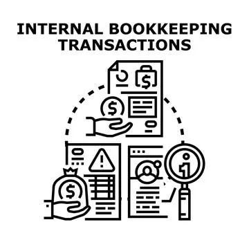 Internal bookkeeping transactions vector concept illustration Stock Illustration