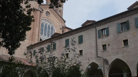 Internal cloister of the Basilica of Saint Anthony of Padua Stock Footage 344190873