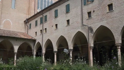 Internal cloister of the Basilica of Saint Anthony of Padua Stock Footage 344192061
