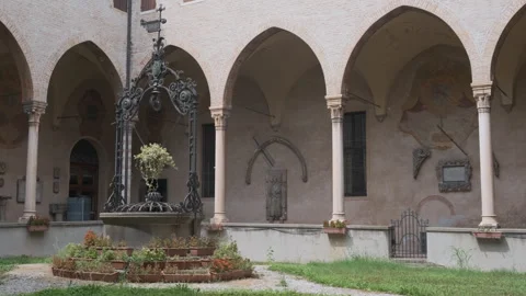 Internal cloister of the Basilica of Saint Anthony of Padua Stock Footage 344571122