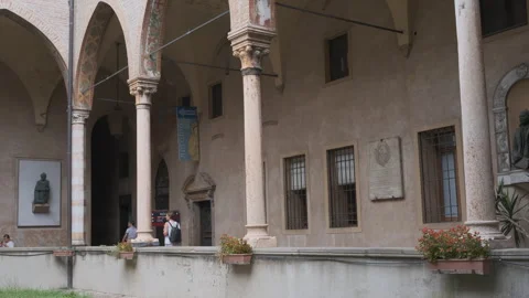 Internal cloister of the Basilica of Saint Anthony of Padua Stock Footage 344572118