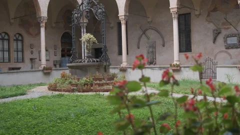 Internal cloister of the Basilica of Saint Anthony of Padua Stock Footage 344573679