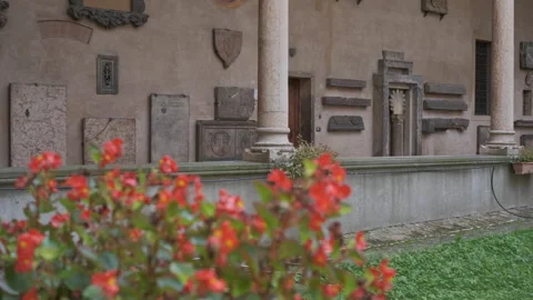 Internal cloister of the Basilica of Saint Anthony of Padua Stock Footage 344575431