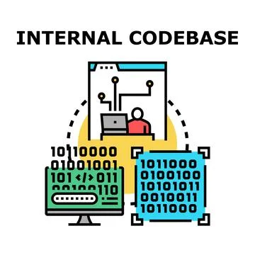 Internal codebase concepts of software development Stock Illustration