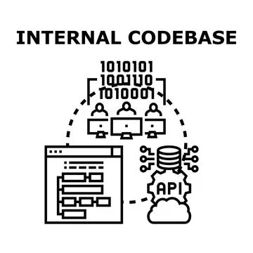 Internal codebase developing software application programming interface イラスト素材