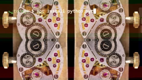 Internal cogs and gears of an antique wrist abstract pattern Stock Footage 290500259