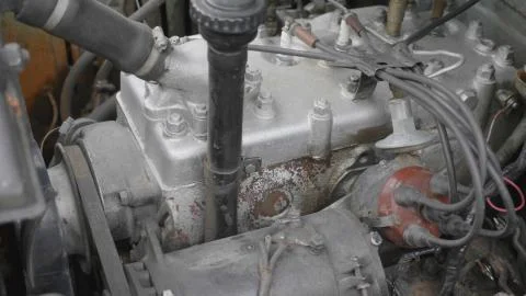 Internal combustion engine of a car close-up. Stock Photos