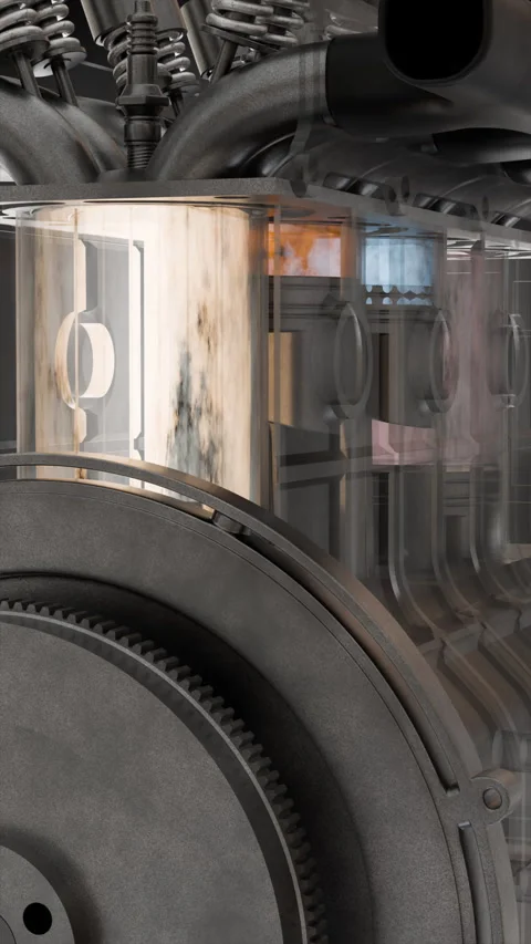 Internal Combustion Engine Cutaway Stock Footage 325220074