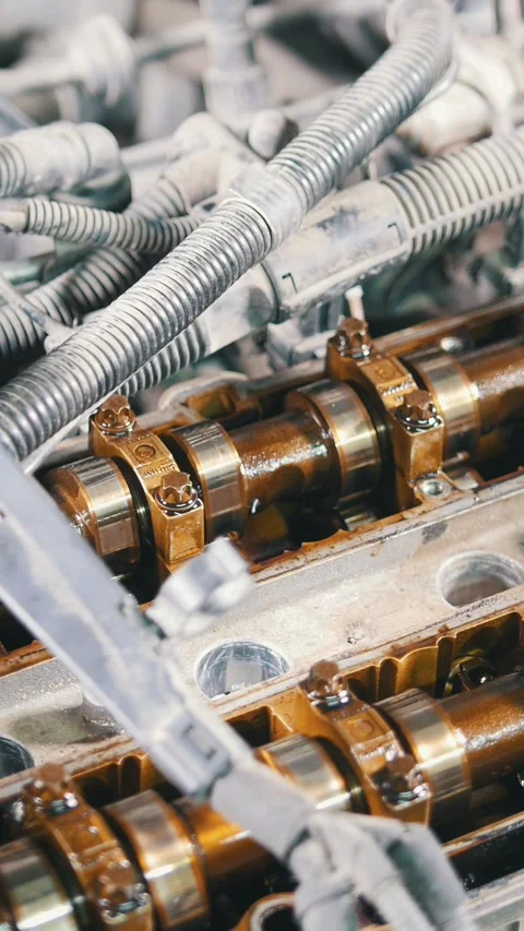 The internal combustion engine, disassembled, repair at car service, overhaul Stock Footage 336306071