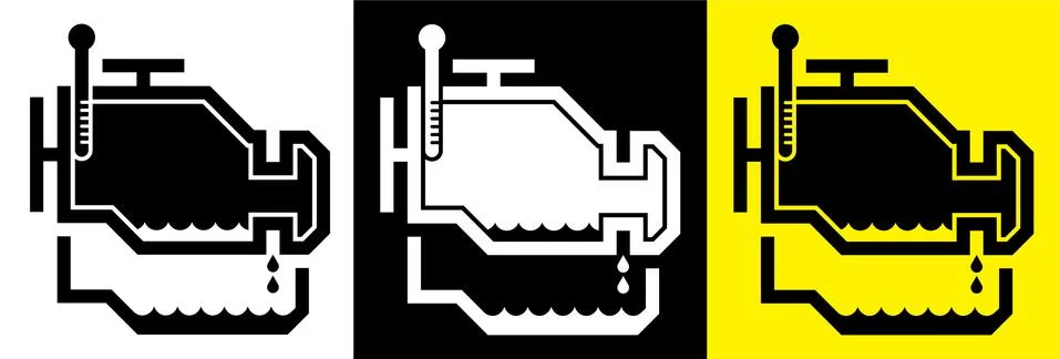 Internal combustion engine with engine oil pan and dipstick. Car oil change Stock-Illustration
