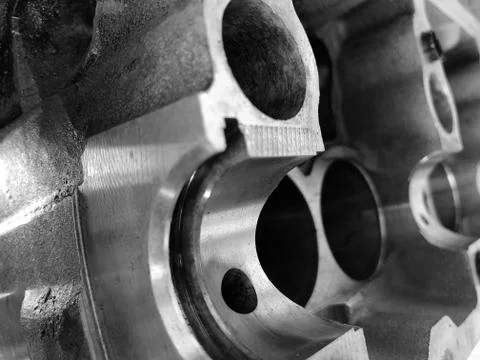 Internal combustion engine, industrial texture pattern. The metal part of the Stock Photos