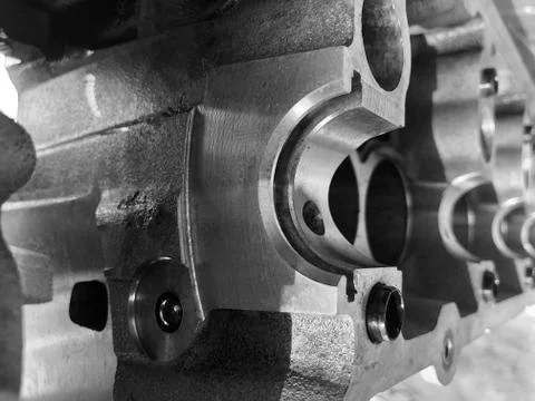 Internal combustion engine, industrial texture pattern. The metal part of the Stock Photos