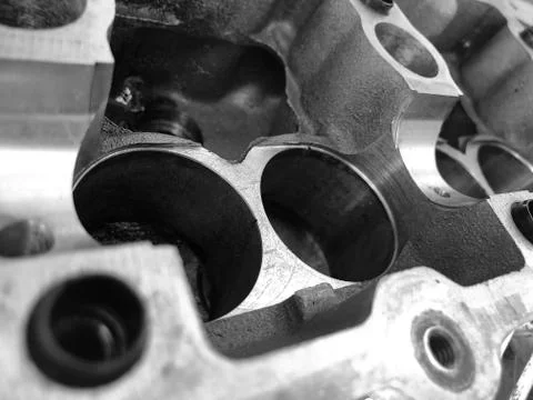Internal combustion engine, industrial texture pattern. The metal part of the Stock Photos