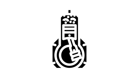 Internal combustion engine industry glyph icon animation 스톡 동영상 326735821