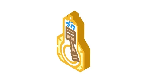 Internal combustion engine industry isometric icon animation 스톡 동영상 327280884