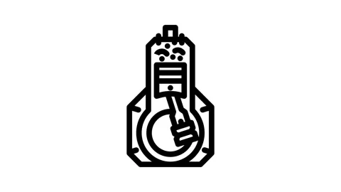 Internal combustion engine industry line icon animation Stock Footage 326751913