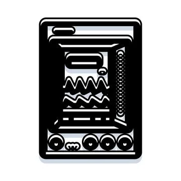 Internal combustion engine mechanism operating illustration Stock Illustration