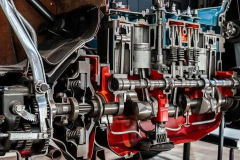Internal combustion engine painted cutout Stock Photos