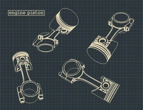 Internal combustion engine pistons Illustrazione stock