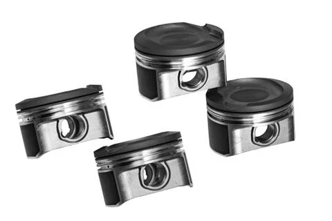Internal combustion engine pistons at shallow depth of field Stock Photos