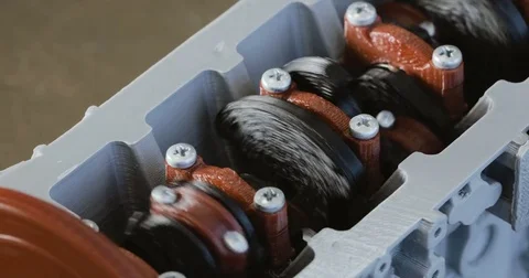Internal combustion engine printed on a 3d printer. Crankshaft model. Details of Stock Footage 78883725