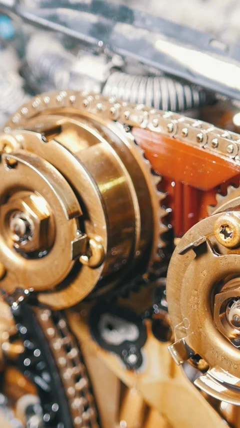 The internal combustion engine, repair at car service, details under the hood of Stock Footage 336306163
