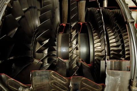 Internal combustion rocket engine in the section. Stock Photos
