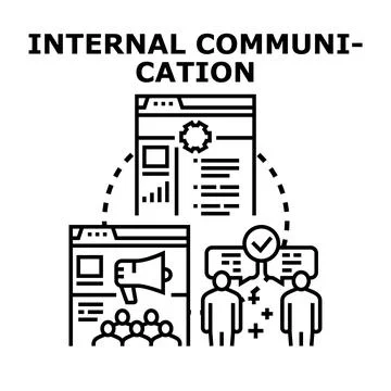 Internal communication strategy connecting employees and departments for clea Ilustración de archivo