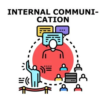 Internal communication vector concept representing team discussion Stock Illustration
